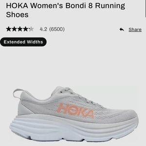 Hoka Women’s Bondi 8 Running Shoe - Grey size 7.5!